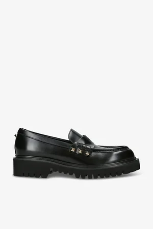 VALENTINO GARAVANI Rockstud Spike-embellished Leather Loafers