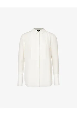 ME AND EM Curved-hem Regular-fit Silk Shirt