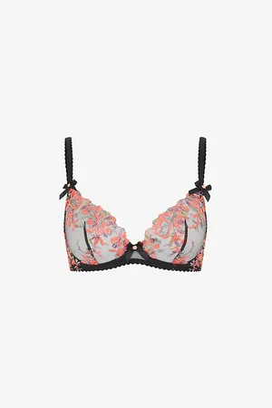 Agent Provocateur Lexx Floral-embroidered Underwired Woven Plunge Bra