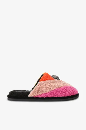 Kurt Geiger Kensington Striped Faux-shearling Slippers