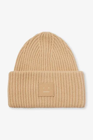 Acne Studios Face Logo-patch Wool-knit Beanie