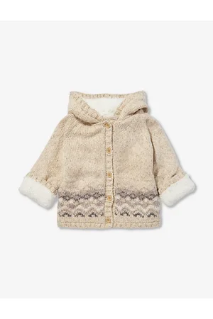 The Little Tailor Fairisle-pattern Wooden-button Knitted Hoody 3 Months-3 Years