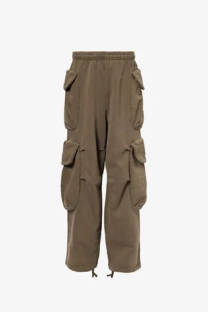 Entire Studios Gocar Pocketed Wide-leg Organic Cotton-jersey Cargo Jogging Bottoms