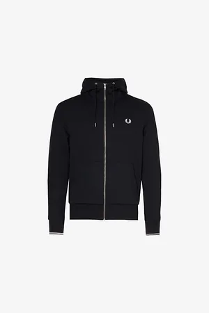 Fred Perry Logo-embroidered Zip-up Cotton-blend Hoody