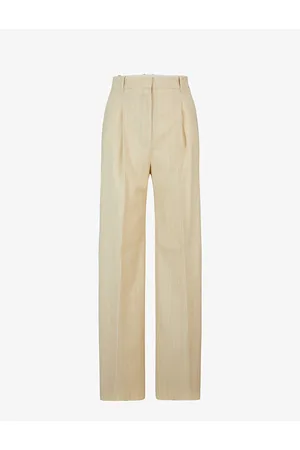 HUGO BOSS Stripe-print Wide-leg Stretch-wool Trousers