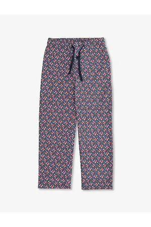 Caramel Ficus Floral-print Elasticated-waist Cotton Trousers 3-8 Years