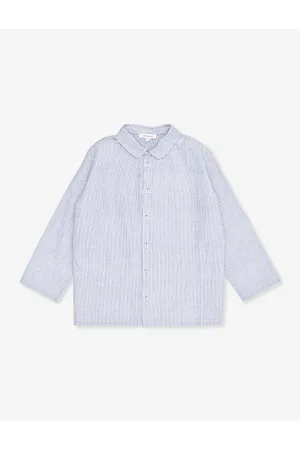 Caramel Aloe Stripe-pattern Long-sleeve Cotton Shirt 3-12 Years