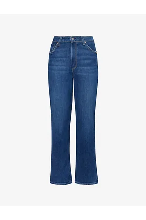 Paige Sarah Straight-leg High-rise Stretch-organic-denim Jeans