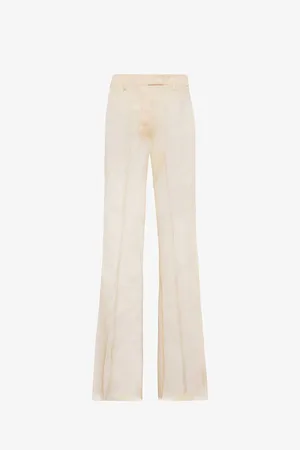 Prada Transparent Flared-leg Silk Trousers