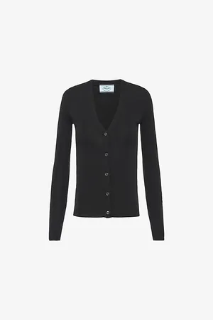 Prada Slim-fit V-neck Cashmere and Silk Cardigan