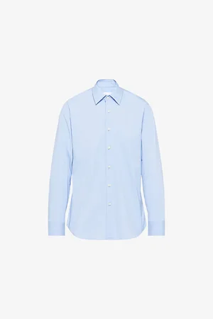 Prada Pearl-embellished Slim-fit Cotton-blend Shirt
