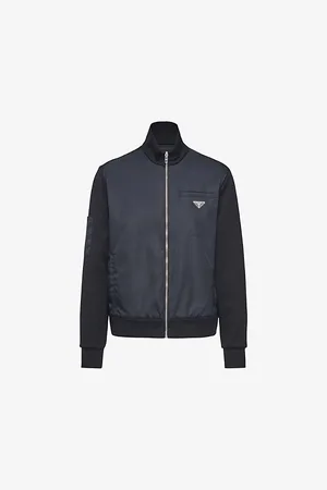 Prada Contrast-trim Brand-plaque Cotton and Recycled-nylon Sweatshirt