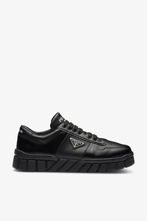Prada Colour-blocked Brand-plaque Leather Mid-top Platform Trainers