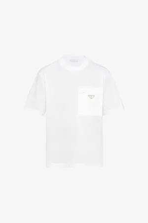 Prada Re-nylon Brand-plaque Cotton and Recycled-nylon T-shirt