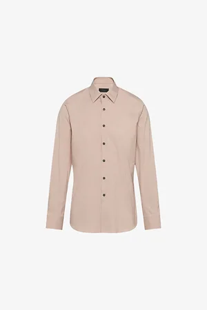 Prada Pearl-embellished Slim-fit Cotton-blend Shirt