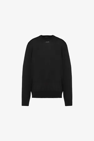 Prada Logo-pattern Ribbed-edges Wool Jumper