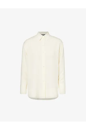 ME AND EM Oversized Curved-hem Silk Shirt