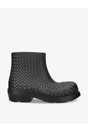 Bottega Veneta Fireman Intrecciato Rubber Ankle Boots