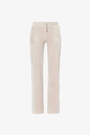 Juicy Couture Del Ray Straight-leg Mid-rise Velour Trousers