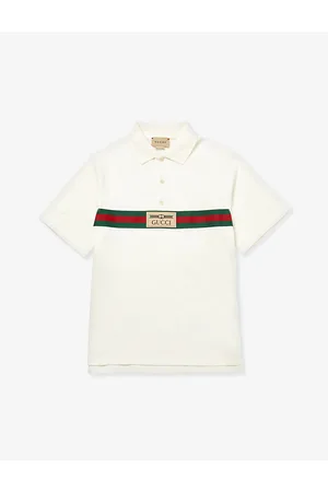 Gucci Logo-patch Striped Stretch-cotton Polo Shirt 4-12 Years