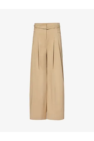 SEAUR Women's Casual Wide Leg Belted Palazzo Pants High Waist Business Work  Trouser with Pocket