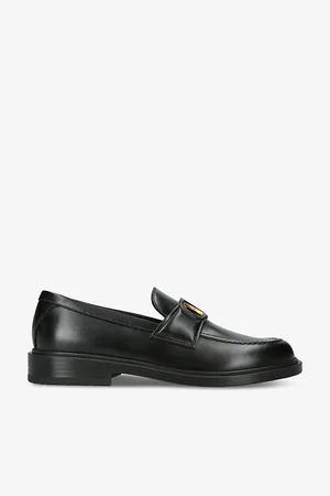 VALENTINO GARAVANI Vlogo Brand-plaque Leather Loafers