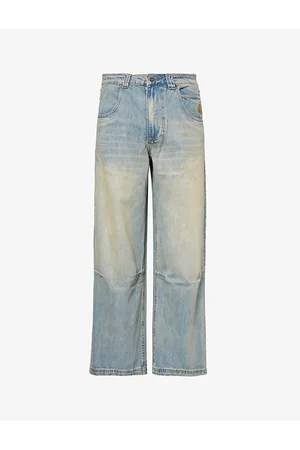 Jaded London Colossus Brand-embroidered Relaxed-fit Wide-leg Jeans