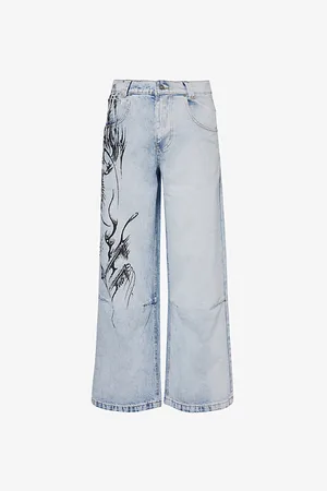 Jaded London Colossus Faded-wash Mid-rise Wide-leg Denim-blend Jeans