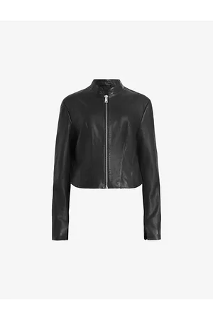 AllSaints Sadler Stand-collar Leather Jacket