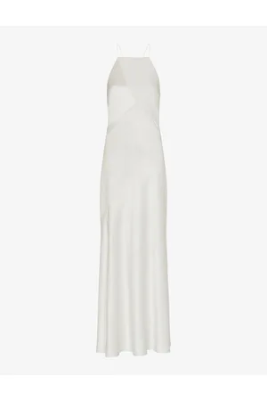 Whistles Eileen High-neck Silk Maxi Wedding Dress