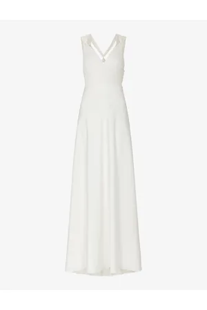 Whistles Nicole V-neck Silk-blend Maxi Wedding Dress
