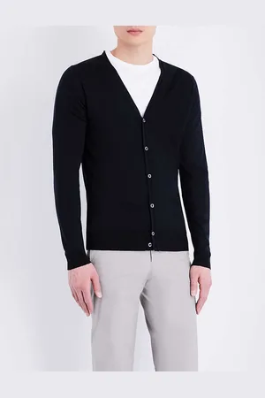 JOHN SMEDLEY Petworth V-neck Merino Wool Cardigan