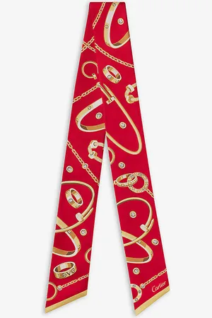 Cartier Precious Mundanity Graphic-print Bandeau Silk Scarf 105cm X 6cm