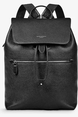 ASPINAL OF LONDON Reporter Logo-embellished Leather Backpack