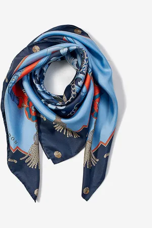 ASPINAL OF LONDON Signature Shield Graphic-print Silk Scarf