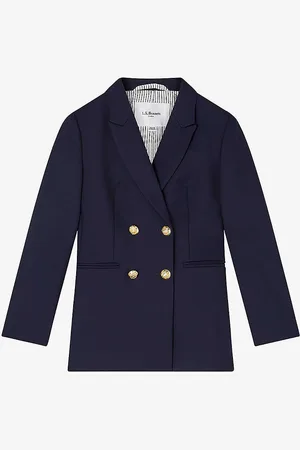 LK Bennett Mariner Double-breasted Fitted Woven Blazer