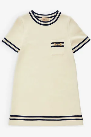 Gucci Striped-trim Horsebit-embellished Cotton Dress 4-12 Years