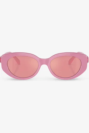 Swarovski Sk6002 Oval-frame Gem-embellished Acetate Sunglasses