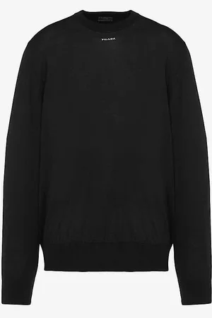 Prada Logo-pattern Ribbed-edges Wool Jumper