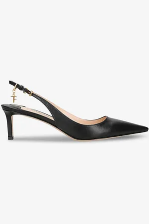 Tom Ford Angelina Logo-charm Leather Slingback Courts