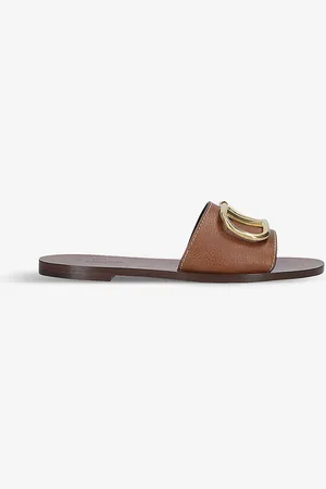 VALENTINO GARAVANI Go-logo Leather Slider Sandals