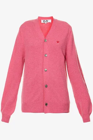 Comme des Garçons Heart-embroidered Regular-fit Wool Cardigan