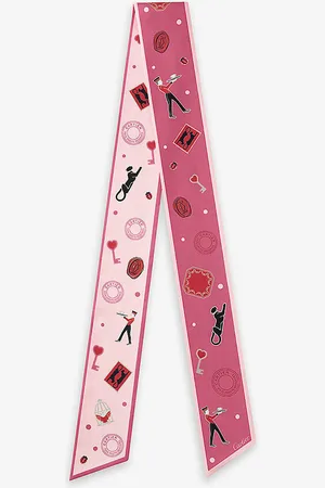 Cartier Diabolo De Graphic-print Bandeau Silk Scarf