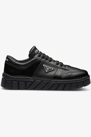 Prada Colour-blocked Brand-plaque Leather Mid-top Platform Trainers