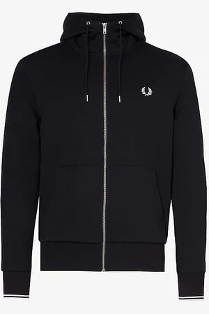 Fred Perry Logo-embroidered Zip-up Cotton-blend Hoody