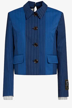 Marni Stripe-pattern Brand-patch Regular-fit Wool Jacket