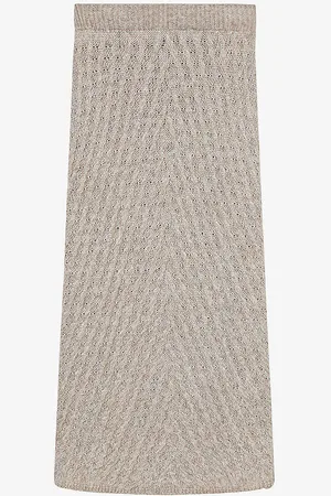 Joseph High-rise Flared-hem Cable-knit Midi Skirt
