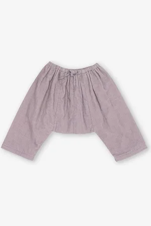 Caramel Linum Stripe-pattern Elasticated-waist Cotton Trousers 1-2 Years