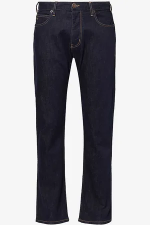 Emporio Armani Belt-loop Five-pocket Regular-fit Straight-leg Stretch-denim Jeans