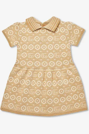 Gucci Logo-pattern Collared Cotton Dress 6-36 Months